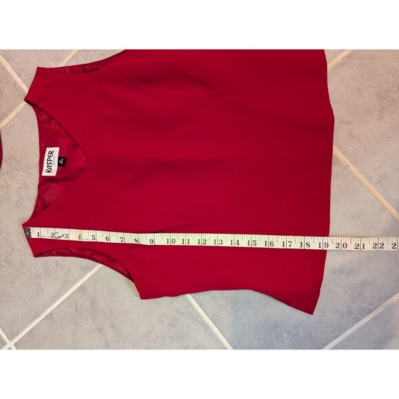 KASPER 3PC deep Red polyester Lined skirt suit women's Size 6P - Picture 4 of 16